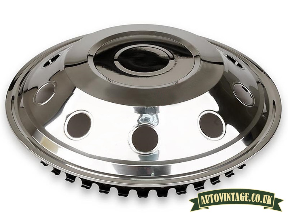 16” Front stainless steel hubcaps AUTOVINTAGE.CO.UK